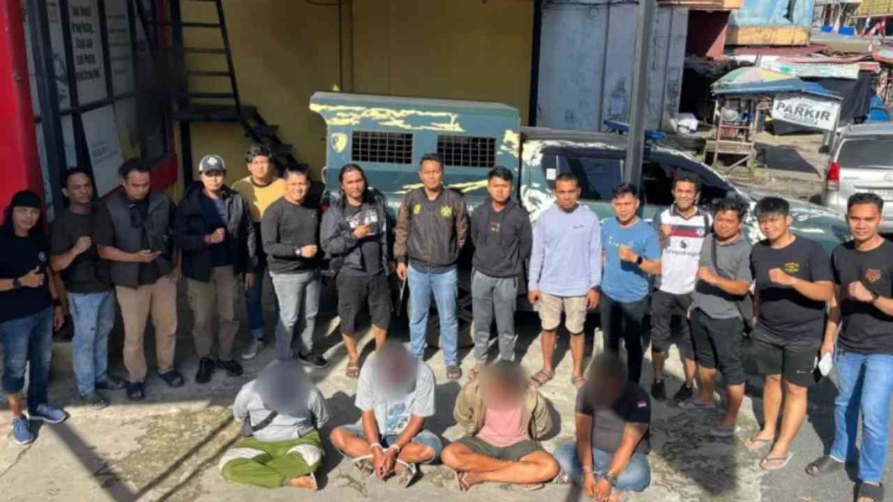 Polresta Banjarmasin Tangkap Empat Preman Pelaku Pungli di SPBU