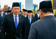 Bambang Soesatyo saat prosesi pelantikan anggota Wantimpres di Istana Negara