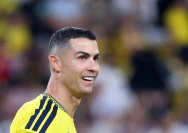 Cristiano Ronaldo merayakan gol saat pertandingan Al Nassr