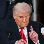 Donald Trump saat menyampaikan pidato kampanye di Dalton Georgia