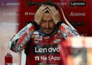 Francesco Bagnaia saat memberikan keterangan terkait pembatalan balapan MotoGP Australia