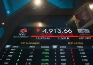 Grafik pergerakan Indeks Harga Saham Gabungan di layar bursa efek