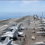 Ilustrasi pengerahan armada militer Amerika Serikat di kawasan Timur Tengah