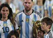 Lionel Messi saat berlatih bersama tim nasional Argentina