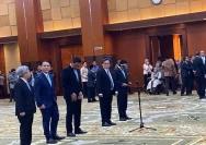 Menteri Keuangan Suahasil Nazara saat memimpin pelantikan pejabat baru