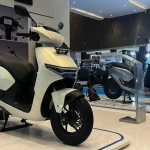 Motor listrik Honda yang dipamerkan dalam ajang pameran otomotif