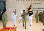 Panglima TNI Jenderal TNI Agus Subiyanto memimpin upacara sertijab di Mabes TNI