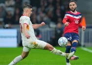 Pemain Lille Calvin Verdonk saat bertanding di laga Liga Champions melawan Galatasaray