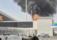 Pemandangan landasan pacu di Bandara Internasional King Khalid di Riyadh