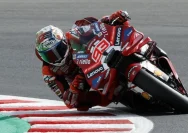Pembalap Ducati Lenovo Marc Marquez saat melaju kencang di Sirkuit Motegi pada ajang MotoGP Jepang 2026