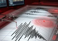 Peta lokasi gempa bumi di wilayah barat daya Gunungkidul