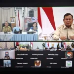 Presiden Prabowo Subianto memberikan pernyataan mengenai penanganan karhutla di Istana Merdeka.