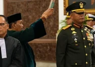 Presiden Prabowo Subianto saat melantik Jenderal Tandyo Budi Revita sebagai KSAD baru