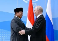Presiden Rusia Vladimir Putin dan Presiden Indonesia Prabowo Subianto