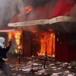 Suasana aksi demonstrasi di Eropa