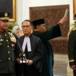 Suasana pelantikan pejabat tinggi TNI oleh Presiden Prabowo Subianto