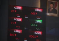 Tampilan layar grafik Indeks Harga Saham Gabungan di bursa efek